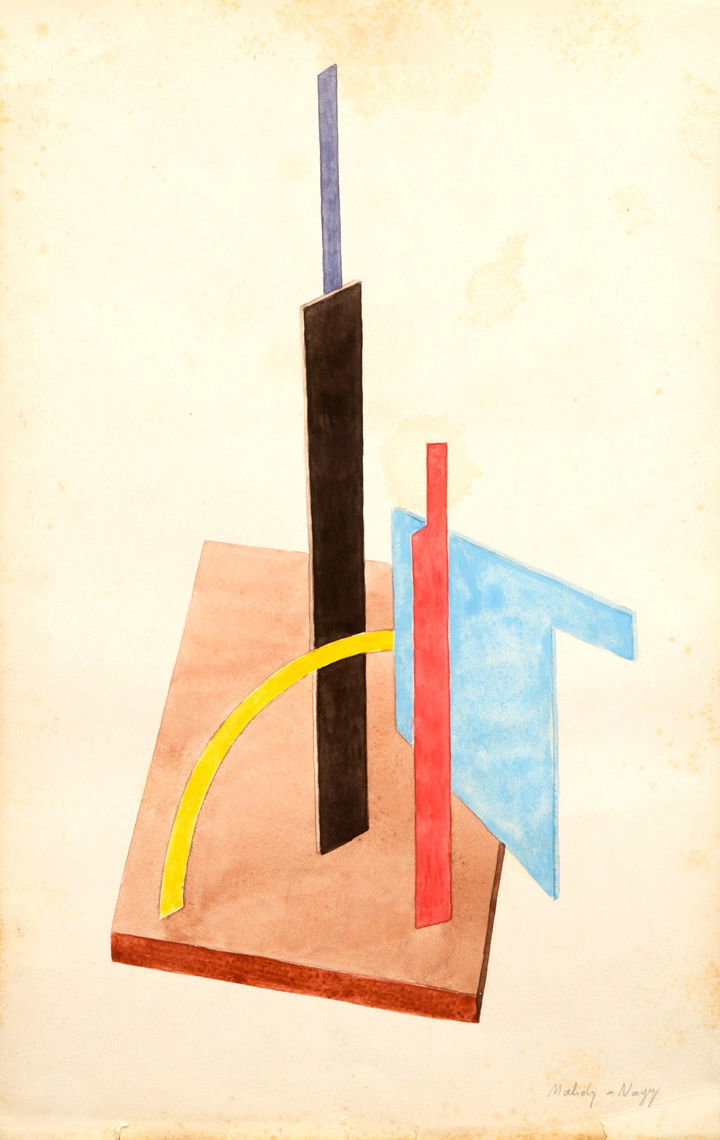 Laszlo Moholy-Nagy, Räumliche Komposition auf Sockel, Skizze